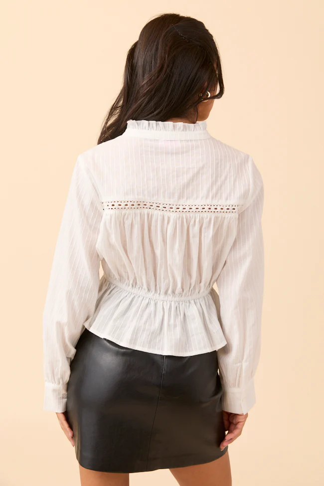 Abby Lou White Long Sleeve Blouse FINAL SALE - Image 7
