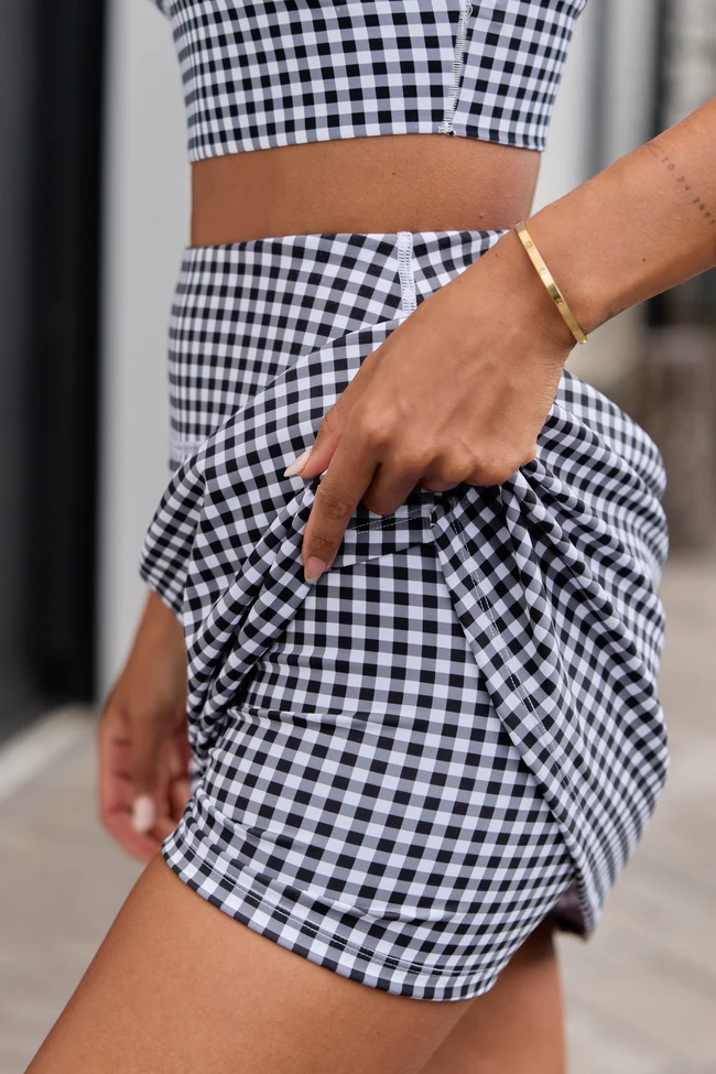 Active State Black Gingham Active Skirt SALE - Image 5