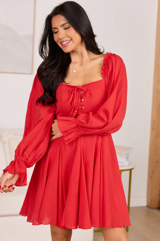 Alexia Red Mini Dress FINAL SALE - Image 3