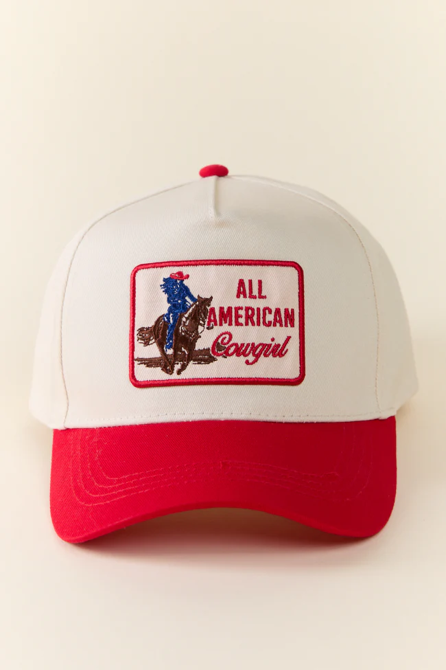 All American Cowgirl Red Trucker Hat DOORBUSTER - Image 3