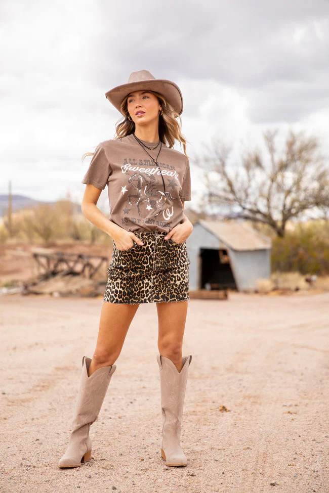 All American Sweetheart Brown Graphic Tee DOORBUSTER - Image 3