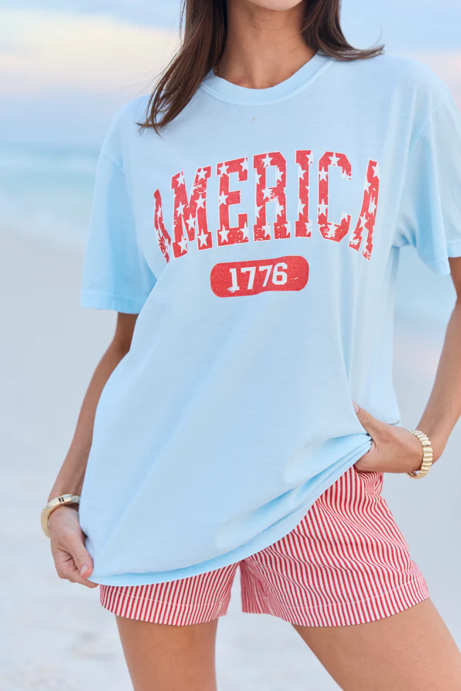 America Star 1776 Light Blue Graphic Tee - Image 2