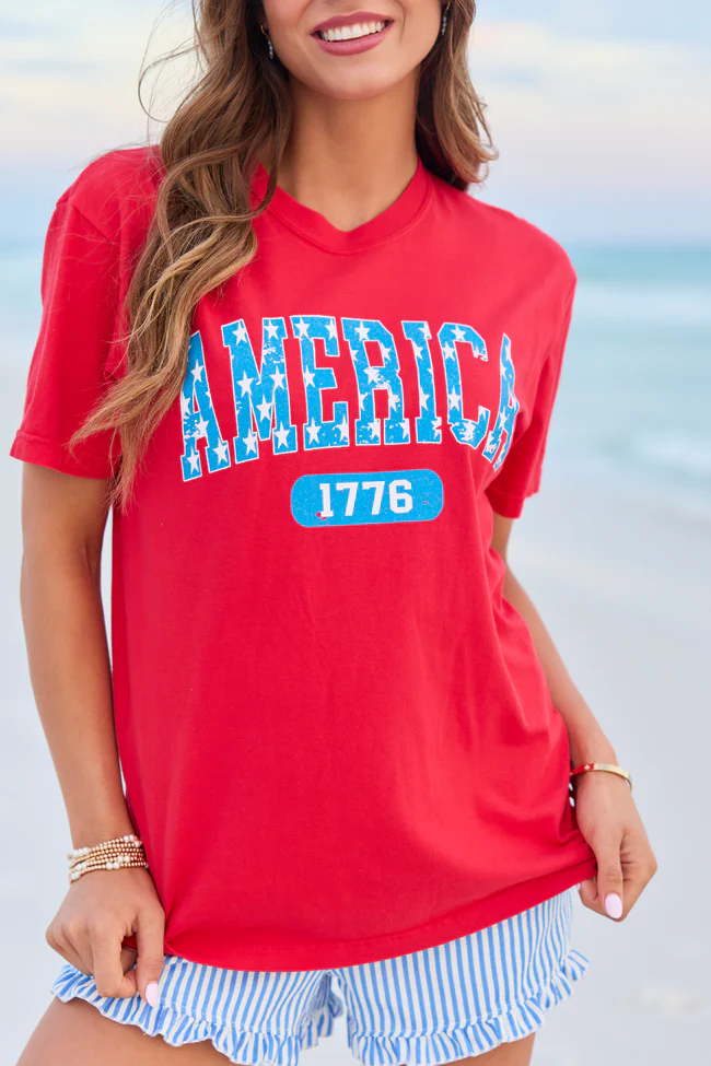 America Star 1776 Red Graphic Tee - Image 2