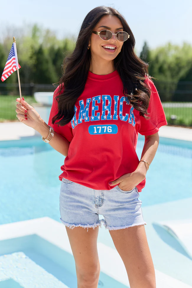America Star 1776 Red Graphic Tee - Image 4