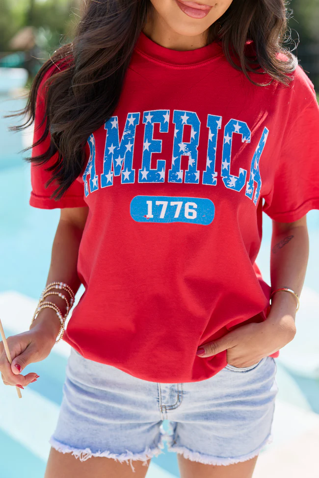 America Star 1776 Red Graphic Tee - Image 5