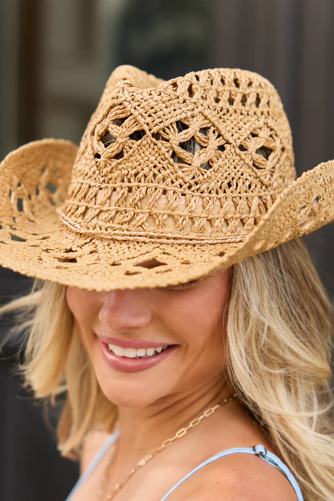 Americana Tan Straw Cowboy Hat - Image 4