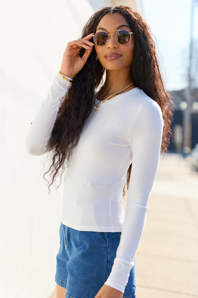 Andie Ivory Long Sleeve Tee - Image 3