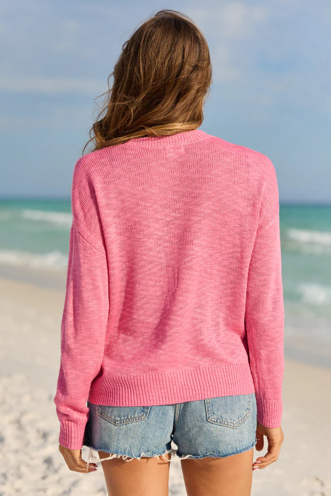 Are We There Yet Orange and Pink Vacay Sweater - Image 5