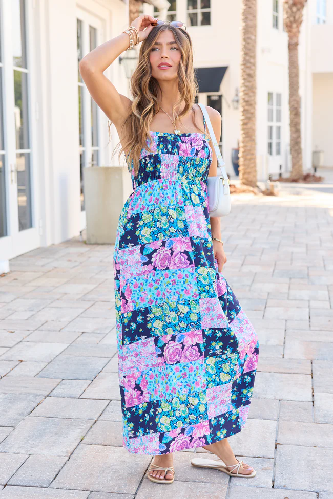 Aria Black Floral Maxi Dress