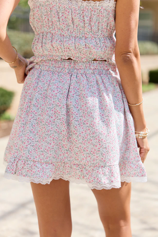 Aubrey Floral Lace Trim Skort - Image 4