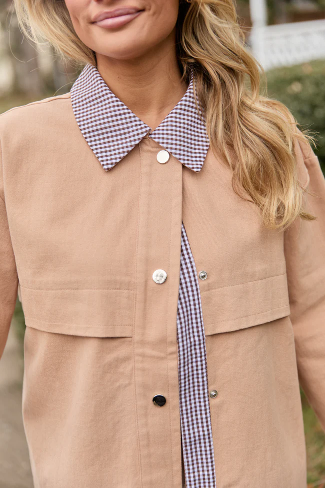 Aubrie Camel Brown Canvas Jacket FINAL SALE - Image 5