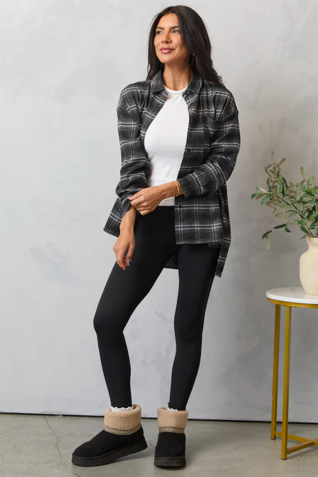 Autumn Black Plaid Flannel Top FINAL SALE - Image 2