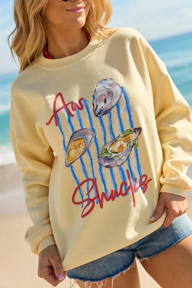 Aw Shucks Yellow Graphic Sweatshirt - Image 2