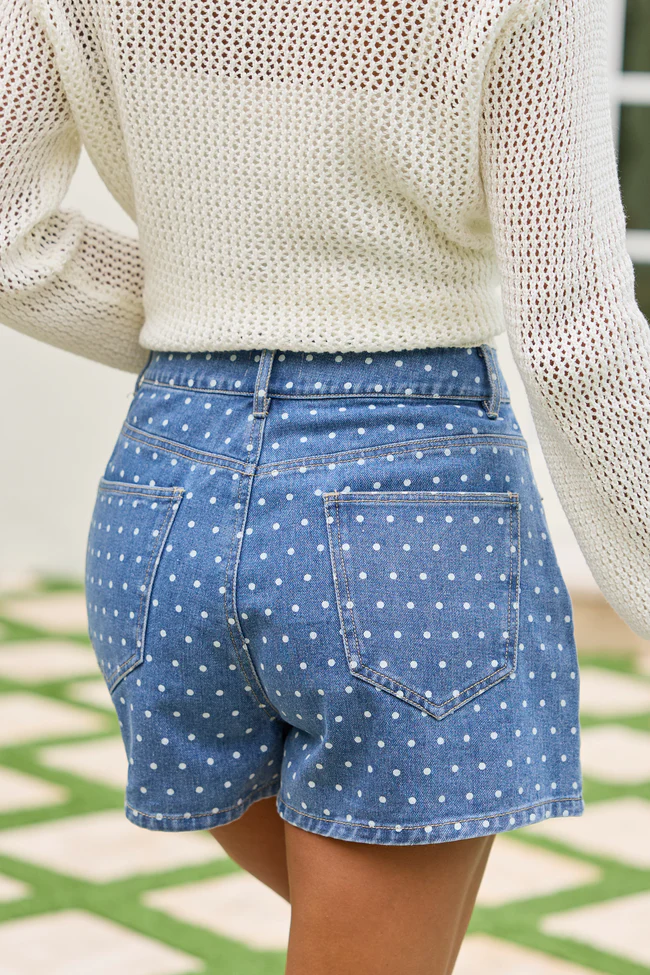 Bailey Polka Dot Denim Shorts - Image 4