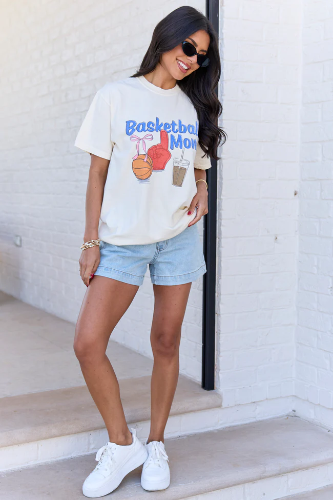 Basketball Mom Ivory Graphic Tee - Image 2