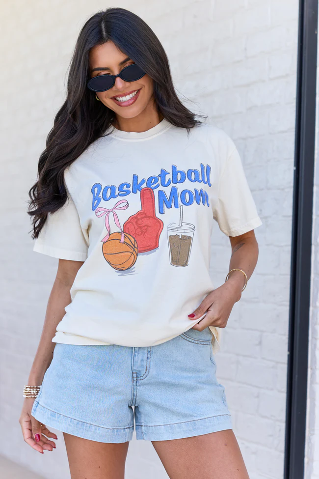 Basketball Mom Ivory Graphic Tee - Image 4