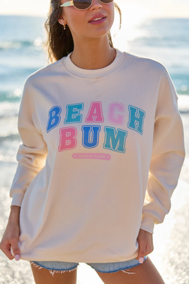 Beach Bum Cream Graphic Sweatshirt - Image 2