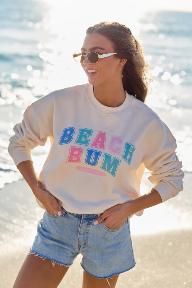Beach Bum Cream Graphic Sweatshirt - Image 3