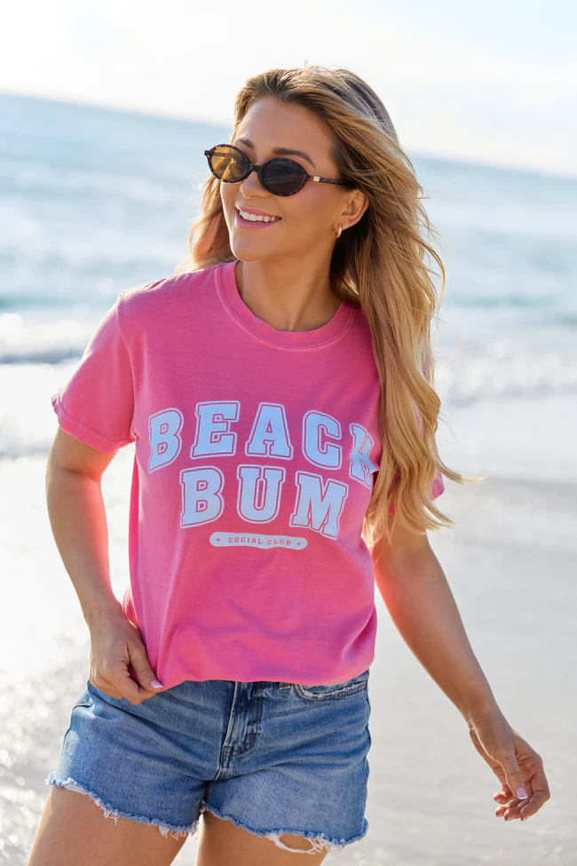Beach Bum Pink Graphic Tee - Image 4