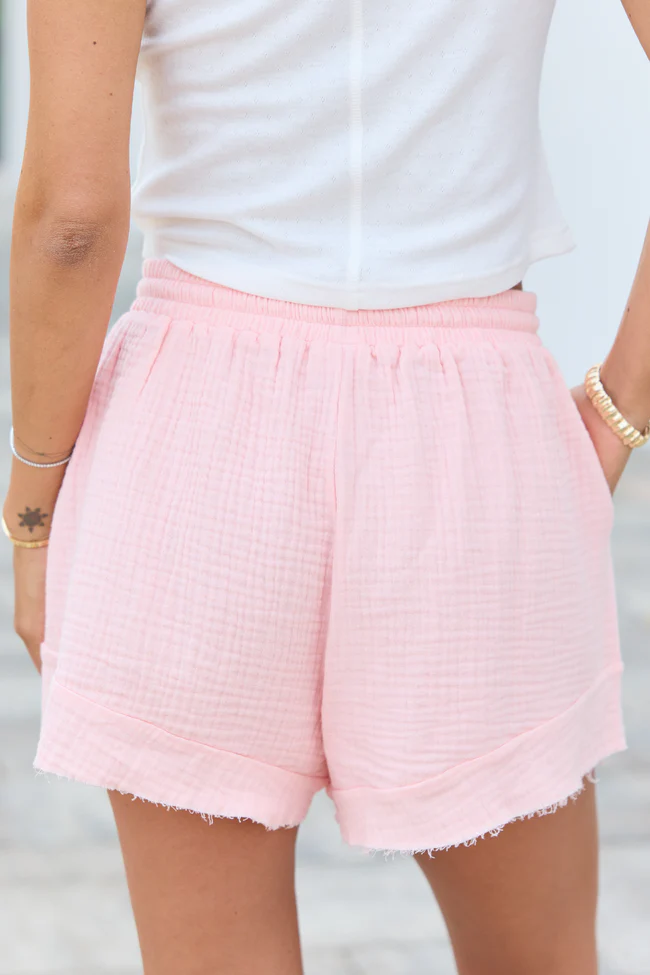 Bennie Pink Gauze Shorts - Image 5
