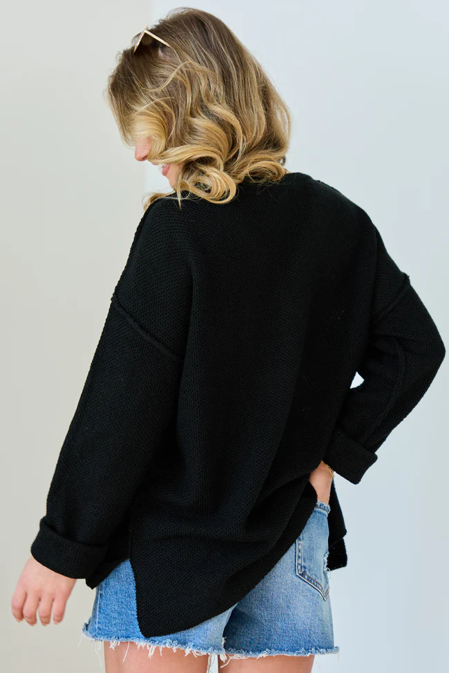 Blaire Black V-Neck Sweater SALE - Image 4