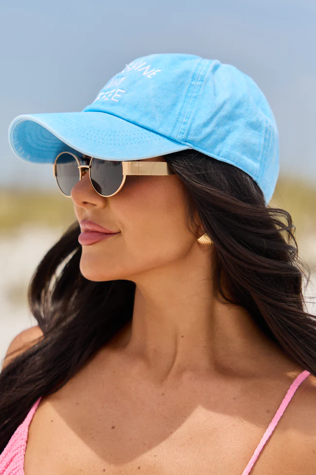 Blue Sunshine And Coffee Baseball Hat DOORBUSTER - Image 3