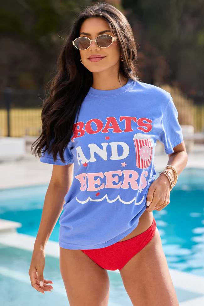 Boats And Beers Blue Graphic Tee DOORBUSTER