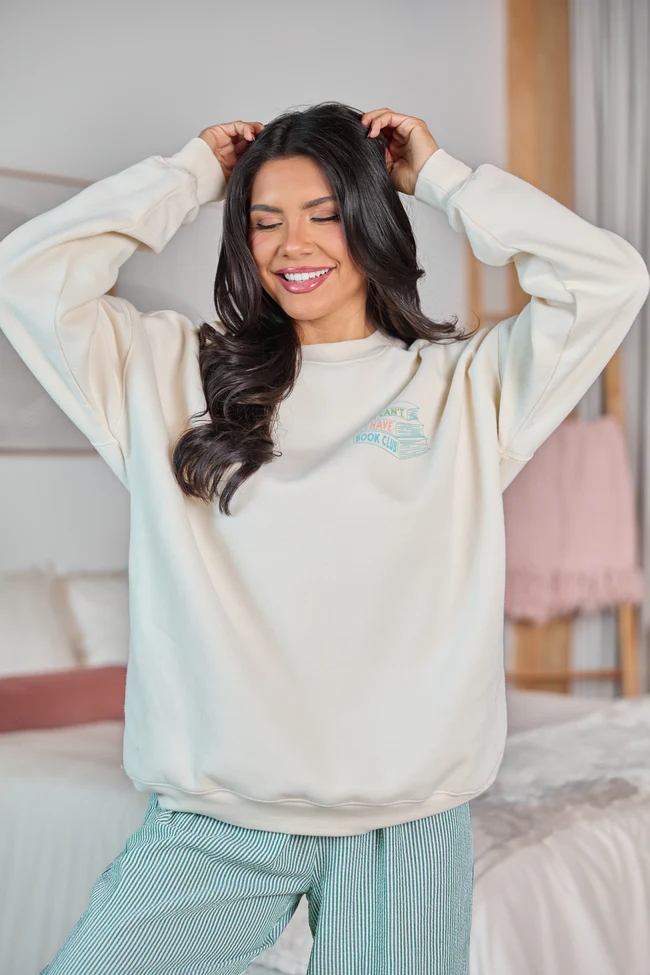 Book Club Cream Graphic Sweatshirt - Image 5