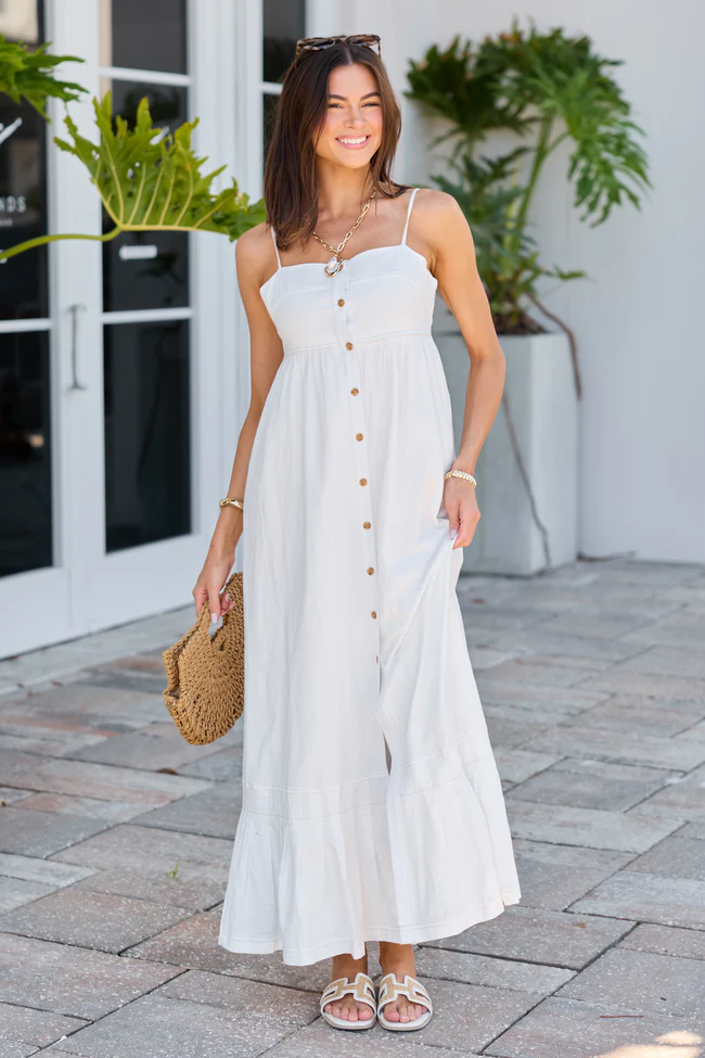 Calder White Maxi Dress - Image 3