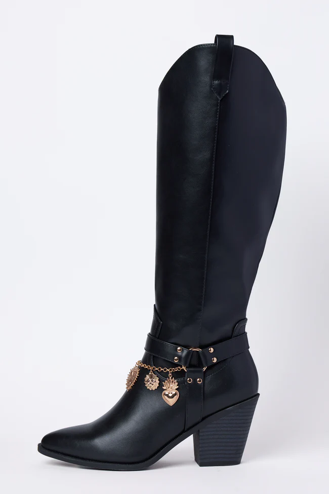 Cattle Black Charm Cowboy Boots FINAL SALE - Image 4