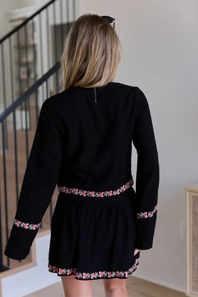 Celeste Black Floral Tie Top SALE - Image 4