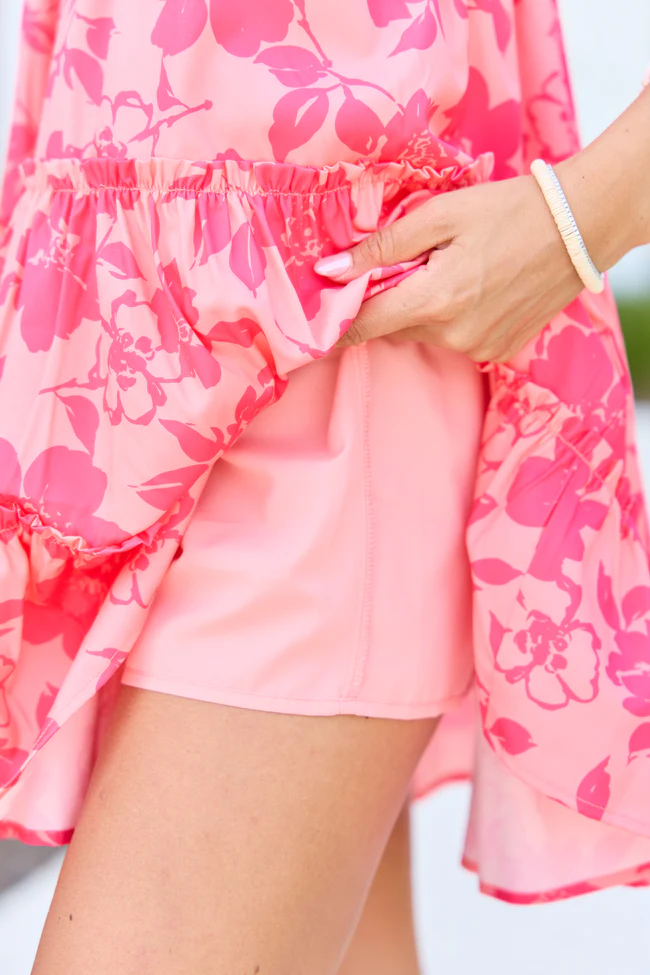 Change My Tune Pink Floral Square Neck Solid Romper Dress Cassidy Montalvo X Pink Lily - Image 6
