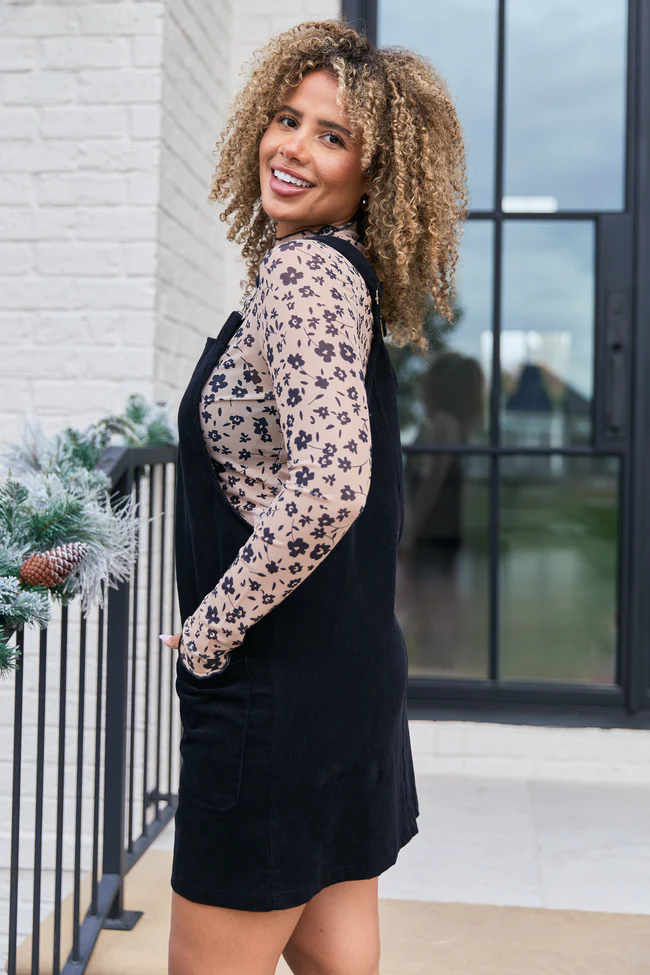 Chase Black Corduroy Overall Dress FINAL SALE - Image 3
