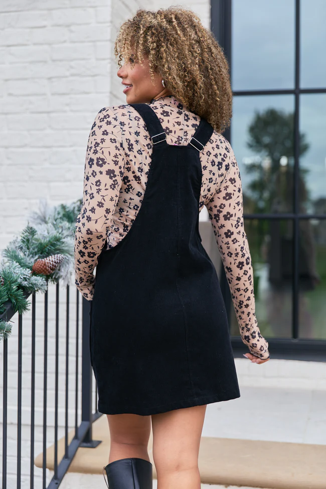 Chase Black Corduroy Overall Dress FINAL SALE - Image 4