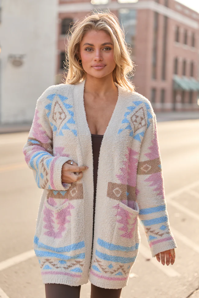 Cheyene Pastel Southwestern Print Cardigan SALE - Image 3