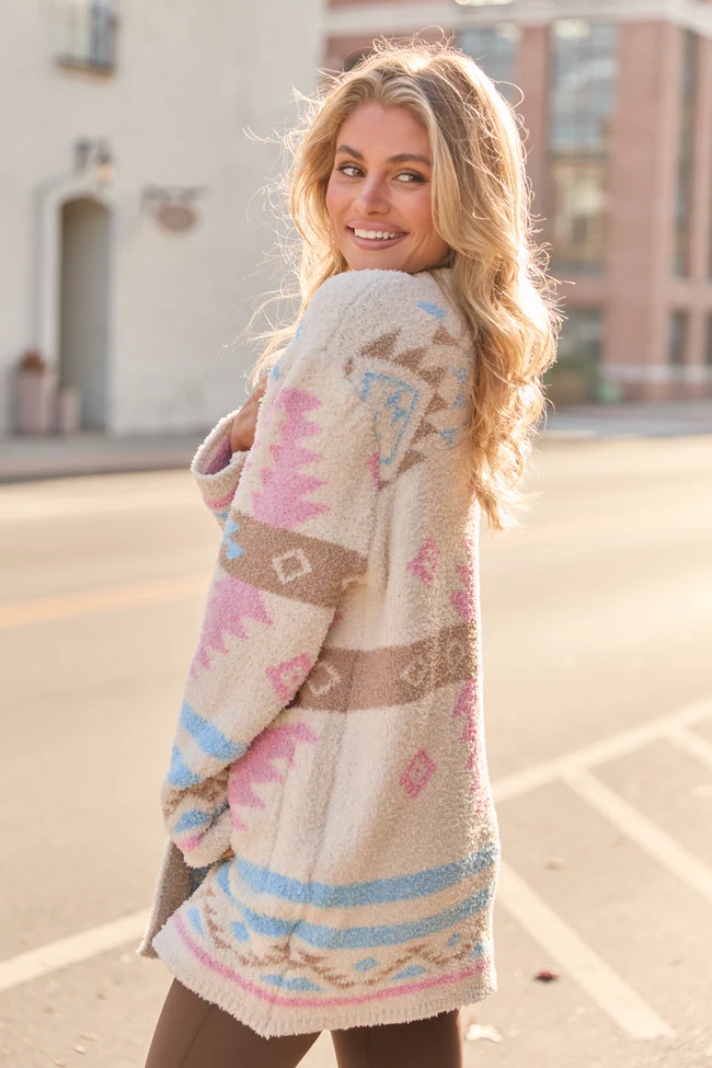 Cheyene Pastel Southwestern Print Cardigan SALE - Image 4