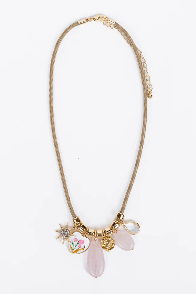 Clara Pink Charm Necklace SALE - Image 3