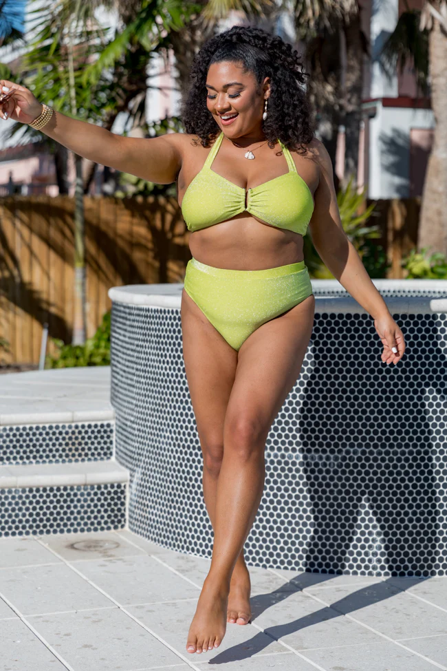 Classic Coastal Green Shimmer Bikini Bottom FINAL SALE - Image 7