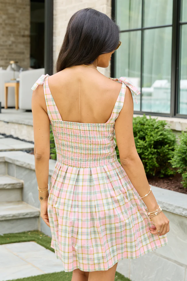 Claudia Pink Plaid Dress - Image 5