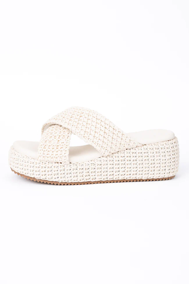 Clementine Ivory Cross Platform Sandals - Image 6