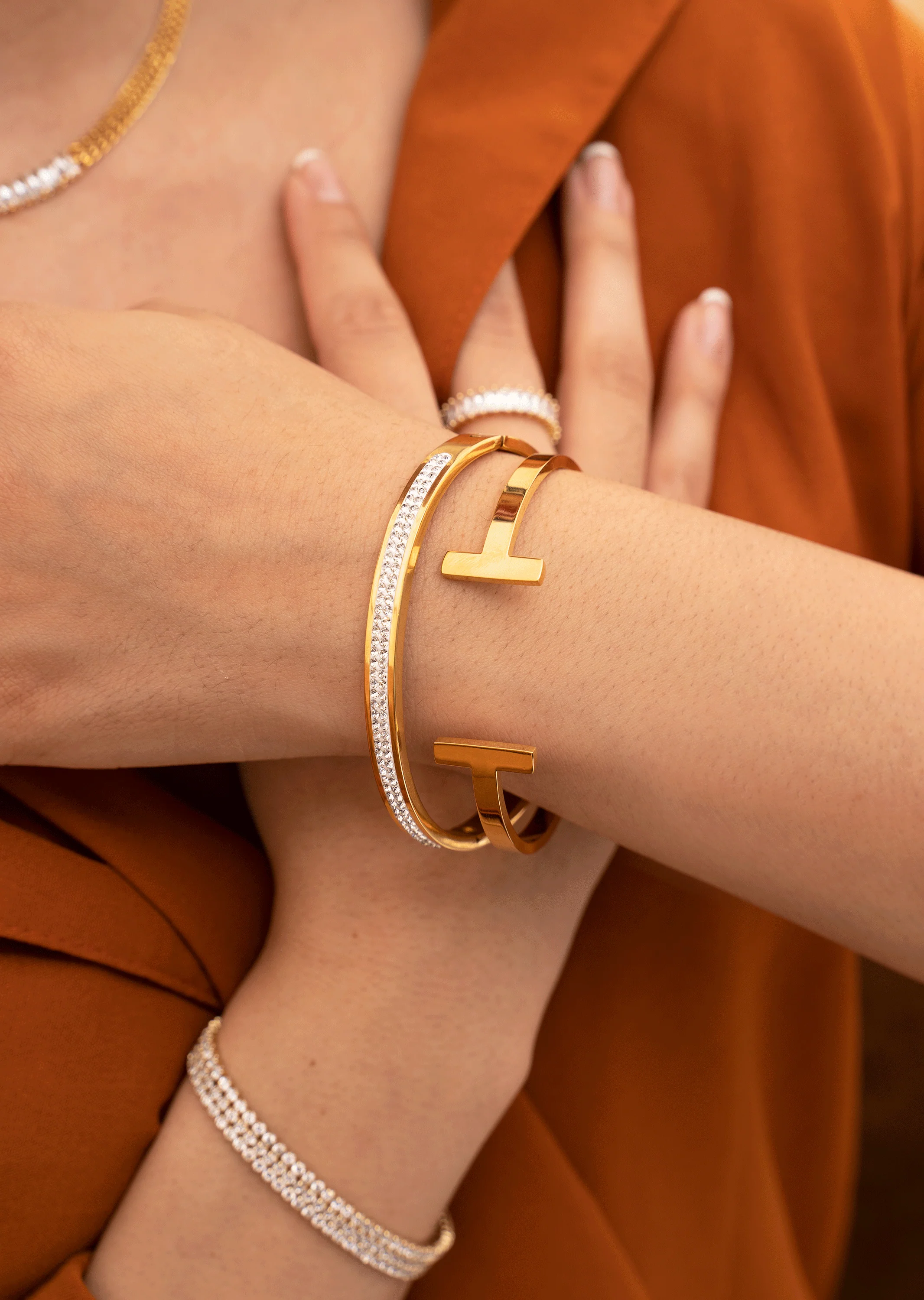Cleo Gold Cuff Bracelet - Image 8