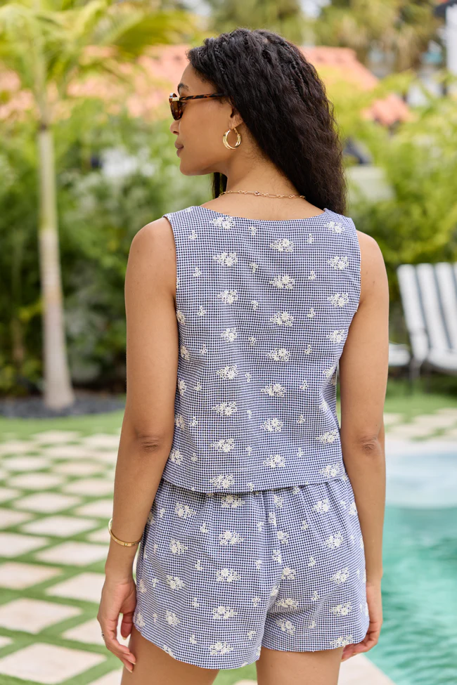 Collins Gingham Floral Embroidered Tank DOORBUSTER - Image 5