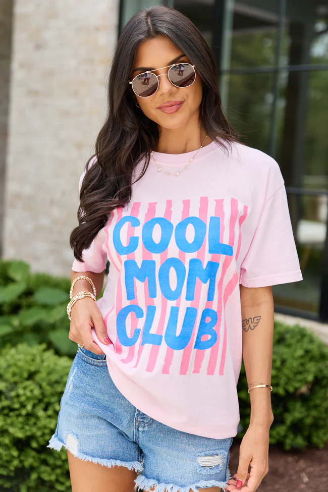 Cool Mom Club Light Pink Graphic Tee - Image 2