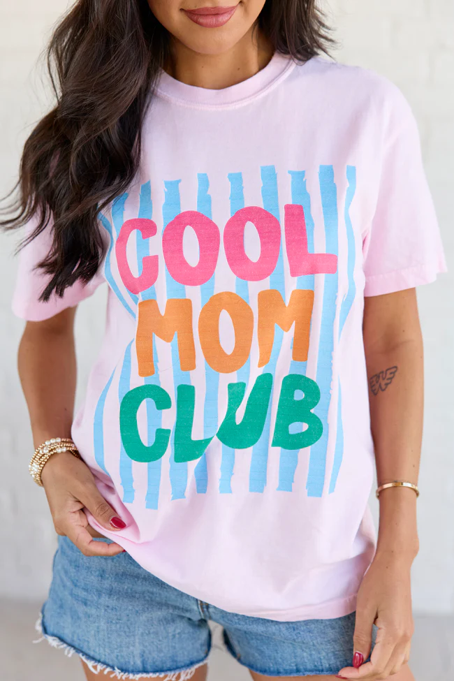 Cool Mom Club Multi Light Pink Graphic Tee - Image 2