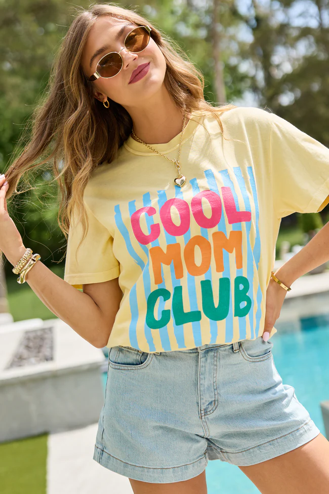 Cool Mom Club Yellow Graphic Tee - Image 2