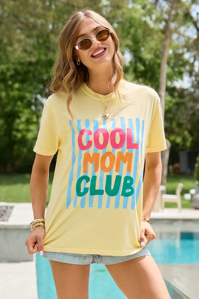 Cool Mom Club Yellow Graphic Tee - Image 3