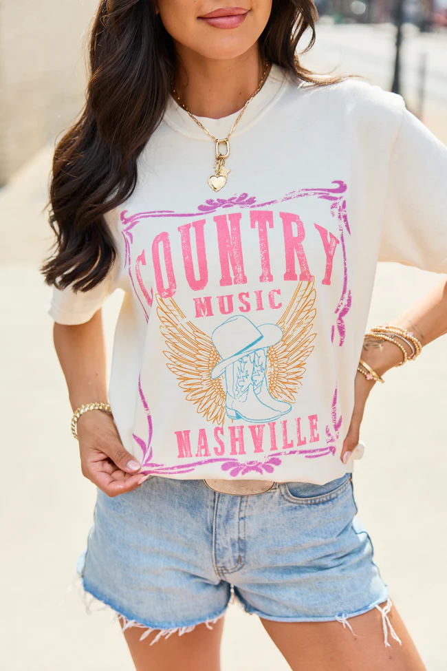 Country Music Nashville Ivory Graphic Tee - Image 2