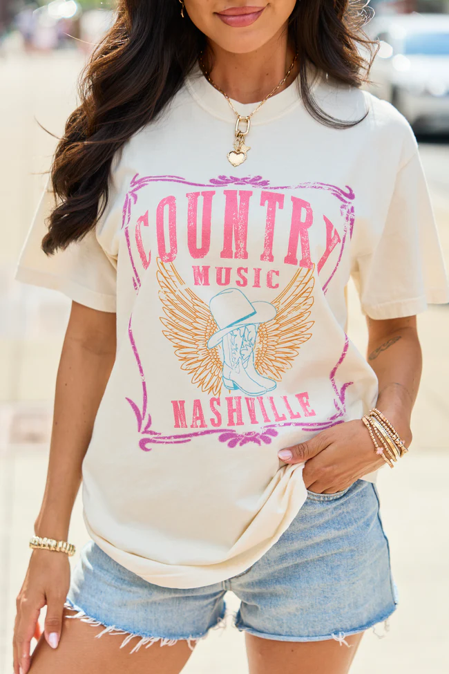 Country Music Nashville Ivory Graphic Tee - Image 4