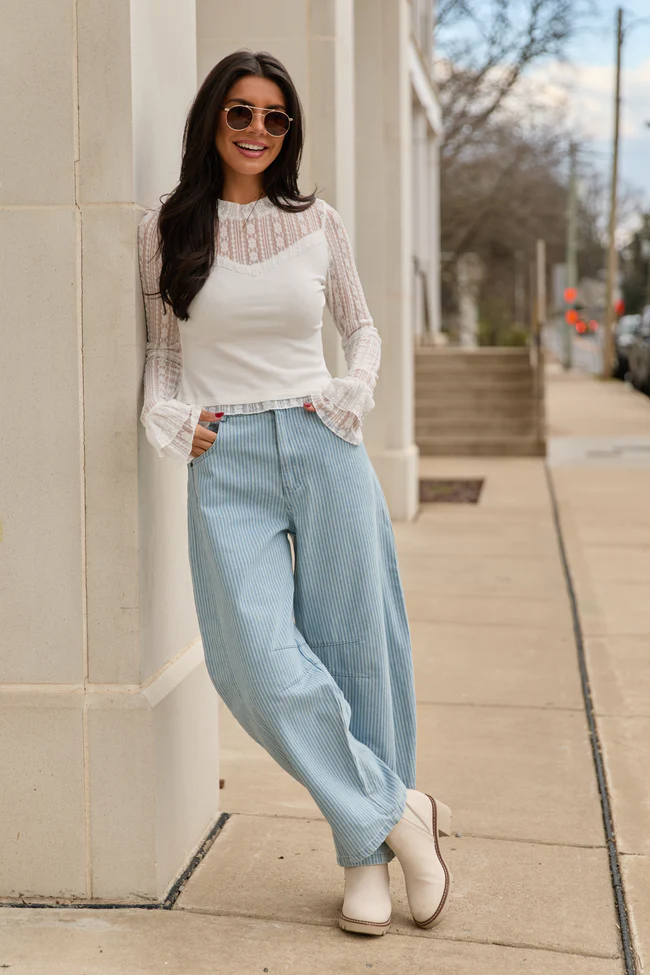 Courtney Striped Barrel Leg Pants FINAL SALE - Image 2