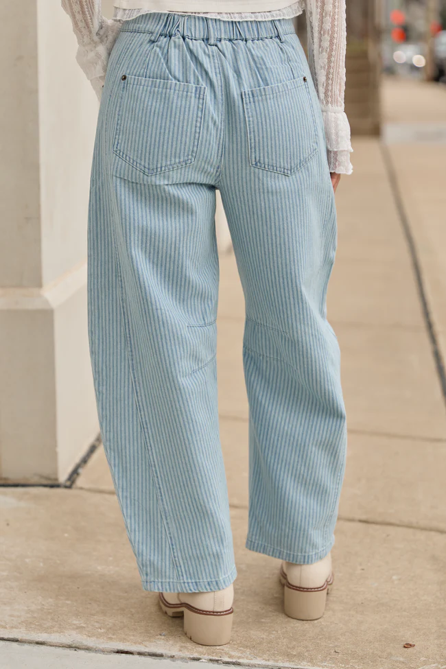 Courtney Striped Barrel Leg Pants FINAL SALE - Image 4